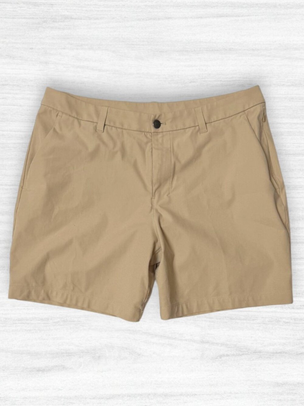 Lululemon ABC Classic-Fit Shorts 7" Warpstreme Khaki Tan LM7BMHS Mens Size 36